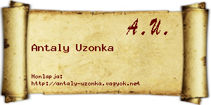 Antaly Uzonka névjegykártya